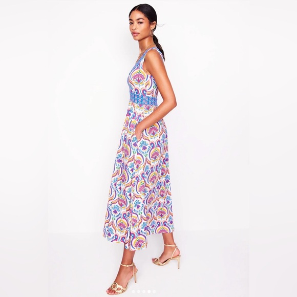 NWT Boden Olympia Maxi Dress Size 10R Colorful Print Pockets - Picture 9 of 12